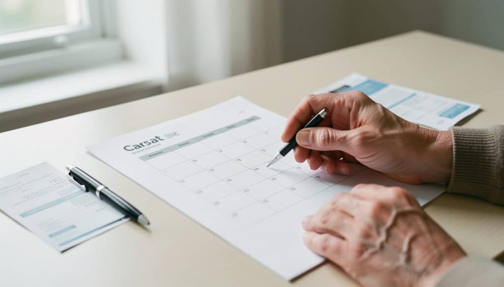 Calendrier de paiement de la retraite Carsat